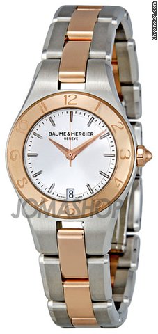 Baume & Mercier and  Linea Rose Gold and Stainless Steel Ladies Watch MOA10015
