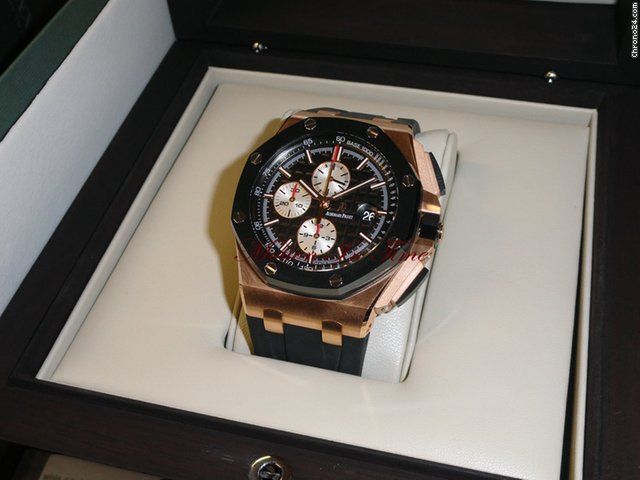 replica Audemars Piguet ROYAL OAK OFFSHORE 44mm NEW MODEL ROSE GOLD & CERAMIC WATCHES 1 