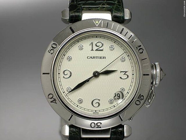 replica Cartier "PASHA de CARTIER" Diamantzifferblatt-18K/750 Wei gold WATCHES 1 