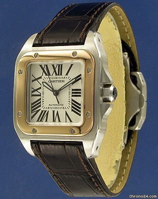 replica Cartier Santos 100 MM Rose Gold/Steel !!NEW!! WATCHES 1 