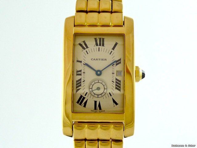 replica Cartier Tank Americaine 18k yellow gold, quarz movement WATCHES 1 