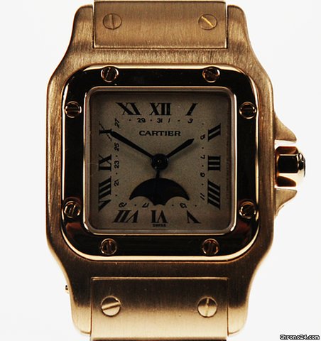 Cartier 18K Y/G SANTOS GALBEE MOONPHASE -