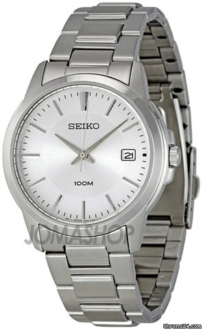 Seiko Silver Dial Stainless Steel Mens Watch SGEF49