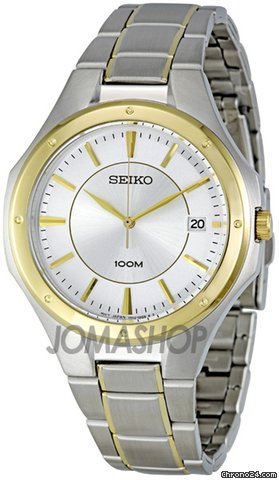 Seiko Silver Dial Two Tone Stainless Steel Mens Watch SGEF62