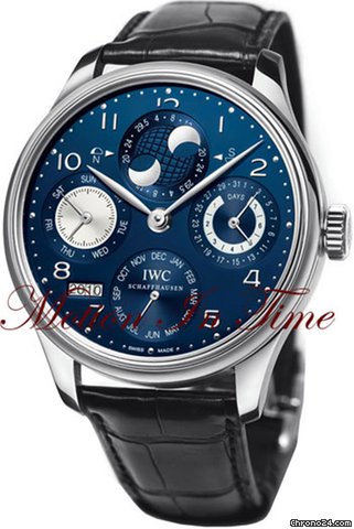 IWC Portuguese Perpetual Calendar Moonphase White Gold Blue Rare