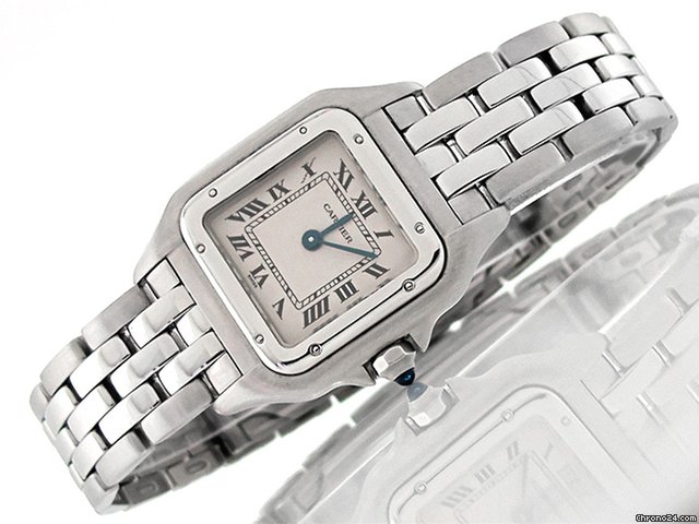 Cartier Damen Cartier "PANTHERE" Edelstahl Quarz