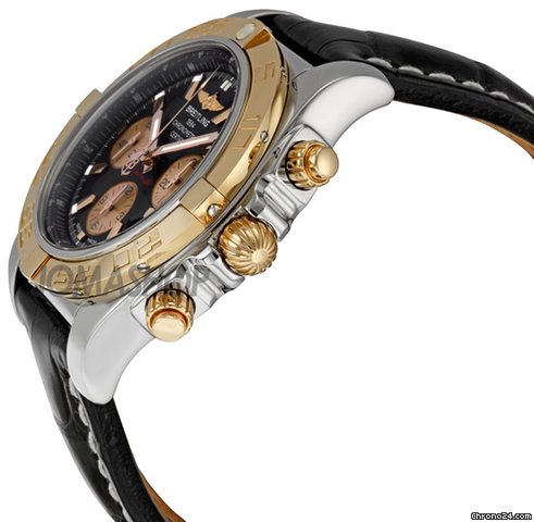 replica Breitling Chronomat 01 Black Leather Strap Chronograph Mens Watch CB011012-B968BKCD WATCHES 1 