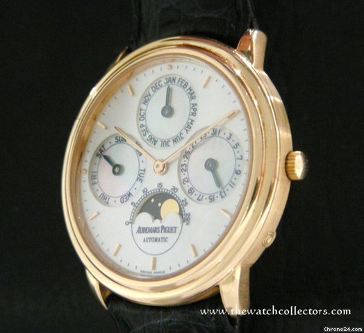 replica Audemars Piguet Very fine & Rare Rose Gold Perpetual Calendar "Ref.25657-0002" Full Set WATCHES 1 