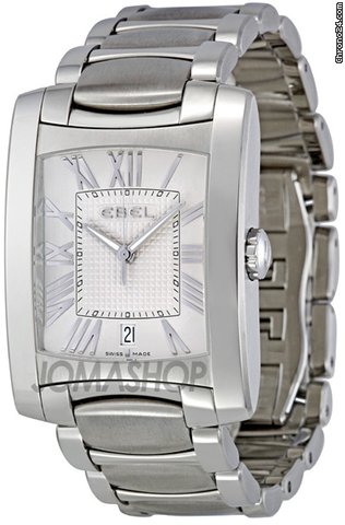 Ebel Brasilia Silver Roman Numeral Dial Mens Watch 9255M41-62500