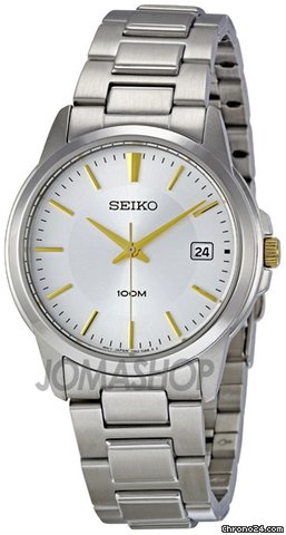 Seiko Silver Dial Stainless Steel Mens Watch SGEF53
