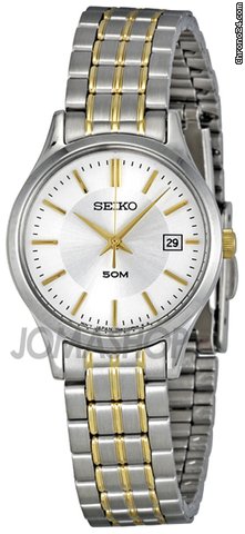 Seiko Two-tone Stainles Steel Silver Dial Ladies Watch SXDC39