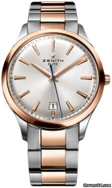 Zenith Elite Captain Central Second Stainless Steel and Rose Gold