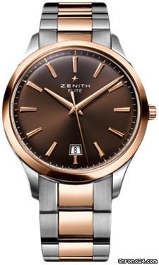 Zenith Elite Captain Central Second Stainless Steel and Rose Gold