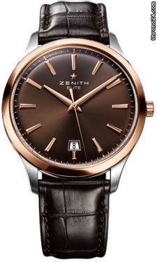Zenith Elite Captain Central Second Stainless Steel and Rose Gold