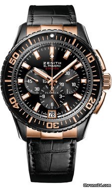 Zenith El Primero Stratos Flyback Black Alchron and Rose Gold