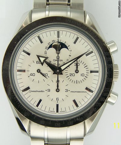 Omega SPEEDMASTER MOONWATCH BROAD ARROW ACCIAIO  White gold BEZEL