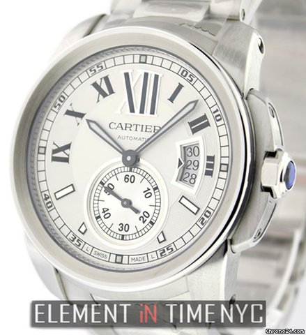 Cartier Calibre Stainless Steel Silver Dial NIB