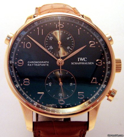 IWC PORTOGHESE CRONO RATTRAPPANTE ORO ROSA PELLE