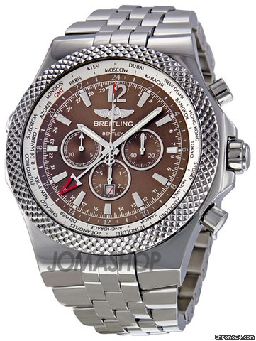 Breitling Bentley GMT Bronze Dial Stainless Steel Mens Watch A4736212-Q554SS