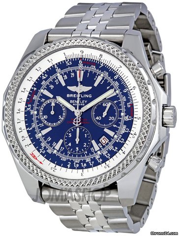 Breitling Bentley Motors Blue Dial Chronograph Stainless Steel Mens Watch A2536212-C618SS