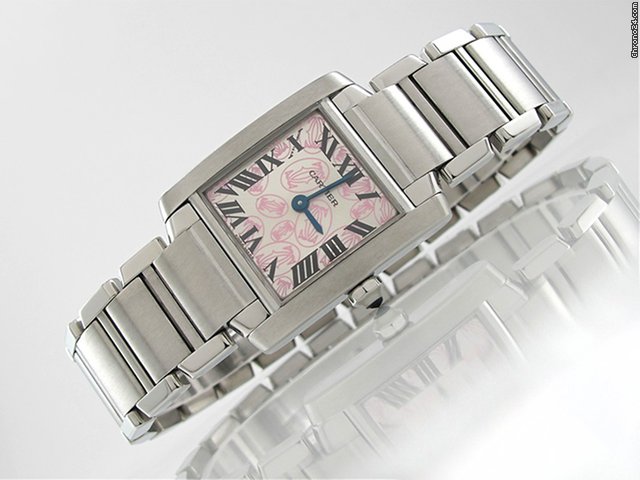 Cartier Damen "TANK FRANCAISE" Edelstahl Quarz