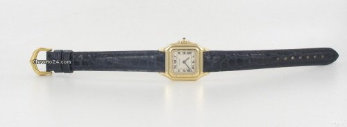 replica Cartier Panthere Damenuhr in 18k Gelbgold mit Lederband WATCHES 1 
