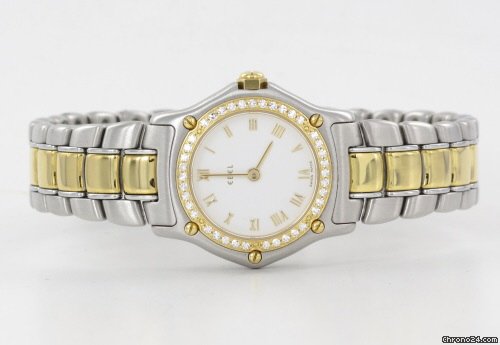 Ebel Stahl Gold Damenuhr mit Diamanten