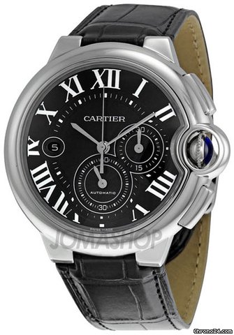 Cartier Ballon Bleu Black Dial Chronograph Mens Watch W6920052
