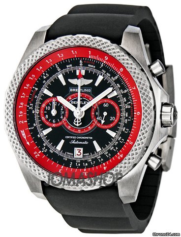 Breitling Bentley Supersports Black Dial Chronograph Rubber Strap Mens Watch E2736529-BA26BKRD