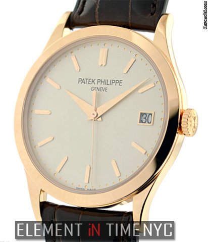 Patek Philippe Calatrava 18k Rose Gold Silver Dial