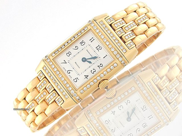 Jaeger-LeCoultre Damen "REVERSO DUO FACE" 750/- Gelbgold Handaufzug