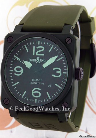 Bell & Ross BR03-92-CK Military Ceramic, Green Ceramic