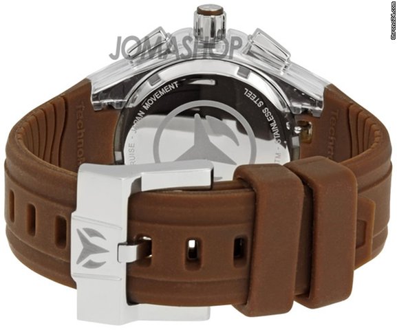 replica Technomarine Cruise Mirror Chocolate Brown Rubber Strap Chronograph Unisex Watch 110068 WATCHES 1 