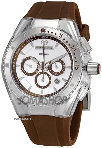 Technomarine Cruise Mirror Chocolate Brown Rubber Strap Chronograph Unisex Watch 110068