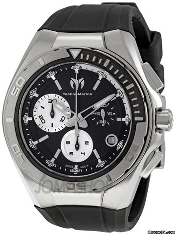 Technomarine Cruise Steel Black and White Dial Chronograph Mens Watch 110002