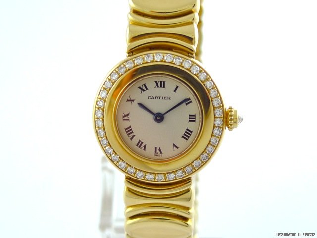 replica Cartier Colisee Ladies Watch, 18k Yellow Gold, Diamond Set Bezel WATCHES 1 