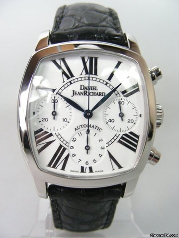 JeanRichard Chronographe rectangulaire cadran blanc