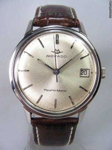 Movado Tempo-Matic vintage cadran silver