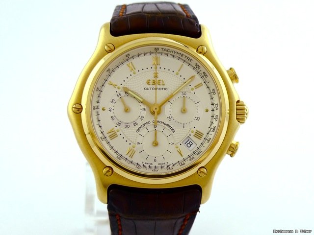 replica Ebel 1911 Chronometer Chronograph Automatic, 18k Yellow Gold WATCHES 1 