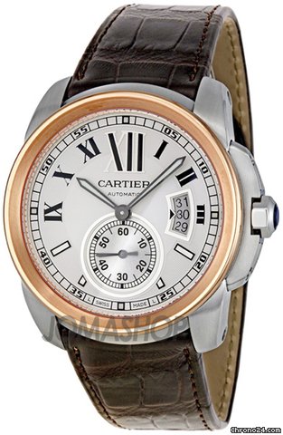 Cartier Calibre De Cartier Silver Dial Mechanical Wind Mens Watch W7100039