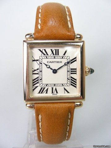 Cartier Tank Obus or jaune /cuir