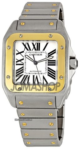 Cartier Santos 100 Extra Large 18kt Yellow Gold and Steel Mens Watch W200728G