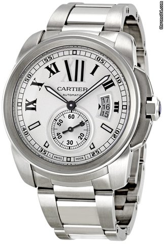 Cartier Calibre de Cartier Silver Dial Stainless Steel Automatic Mens Watch W7100015