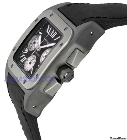 replica Cartier Santos 100 Carbon Titanium and Steel Extra Large Watch W2020005 WATCHES 1 