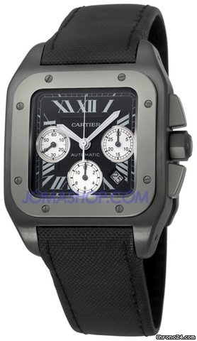 Cartier Santos 100 Carbon Titanium and Steel Extra Large Watch W2020005