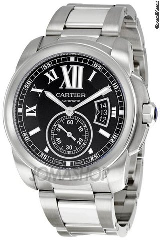 Cartier Calibre de Cartier Black Dial Stainless Steel Mens Watch W7100016
