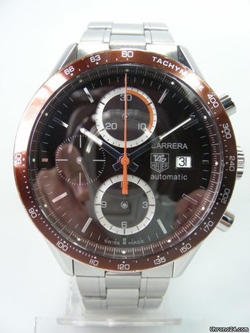 TAG Heuer Carrera chronographe Calibre 16 complet acier plus bracelet en cuir boucle deployante