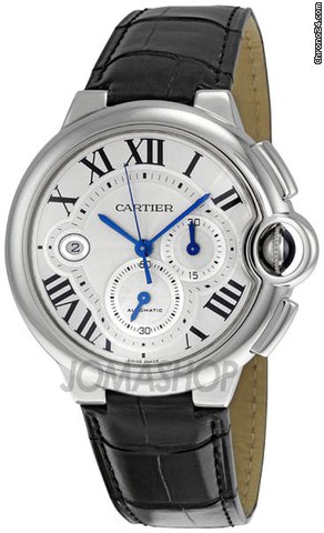 Cartier Ballon Bleu Black Alligator Strap Chronograph Mens Watch W6920003