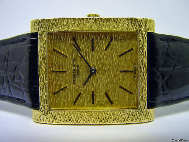 Patek Philippe "Rectangular - Borke" Ref. 3553 in 18k GG, orig. Zertifikat