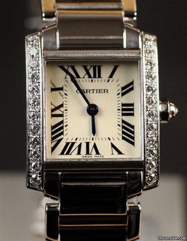 replica Cartier Tank Francaise 18k White Gold Diamonds WATCHES 1 